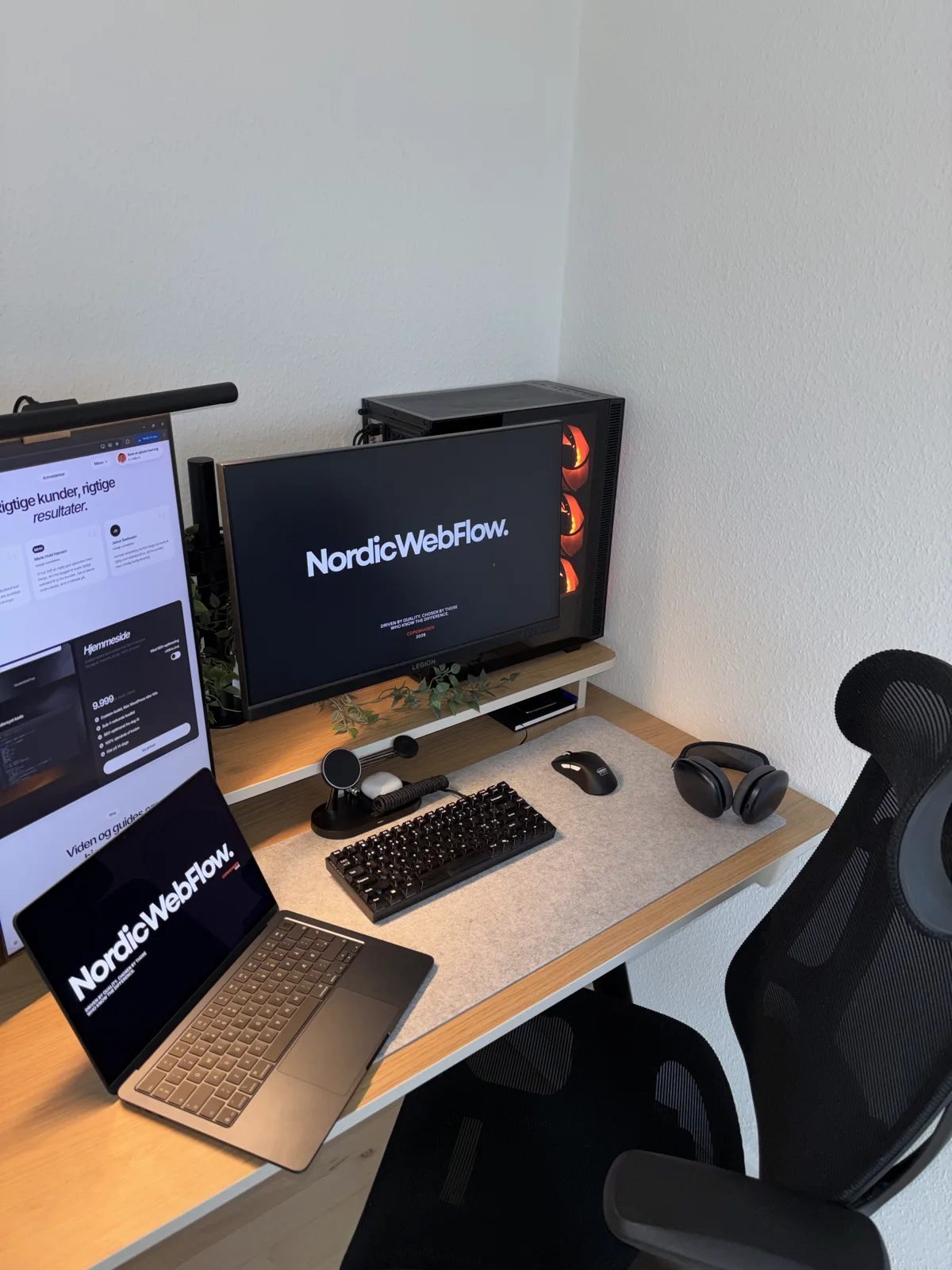 NordicWebFlow's kontor, hvor hjemmesider, webshops og apps bliver udviklet