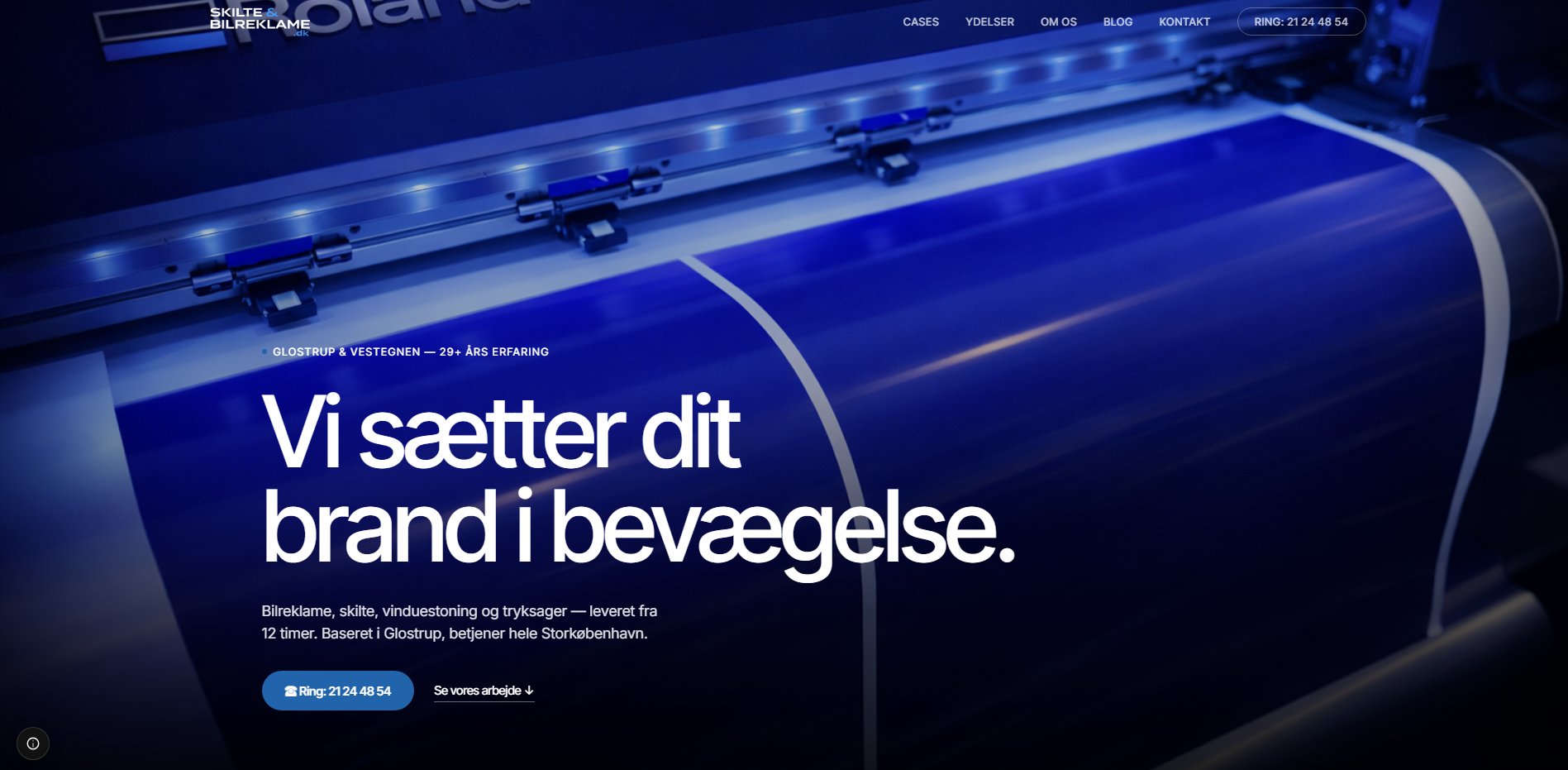 Skilte & Bilreklame hjemmeside — bygget af NordicWebFlow