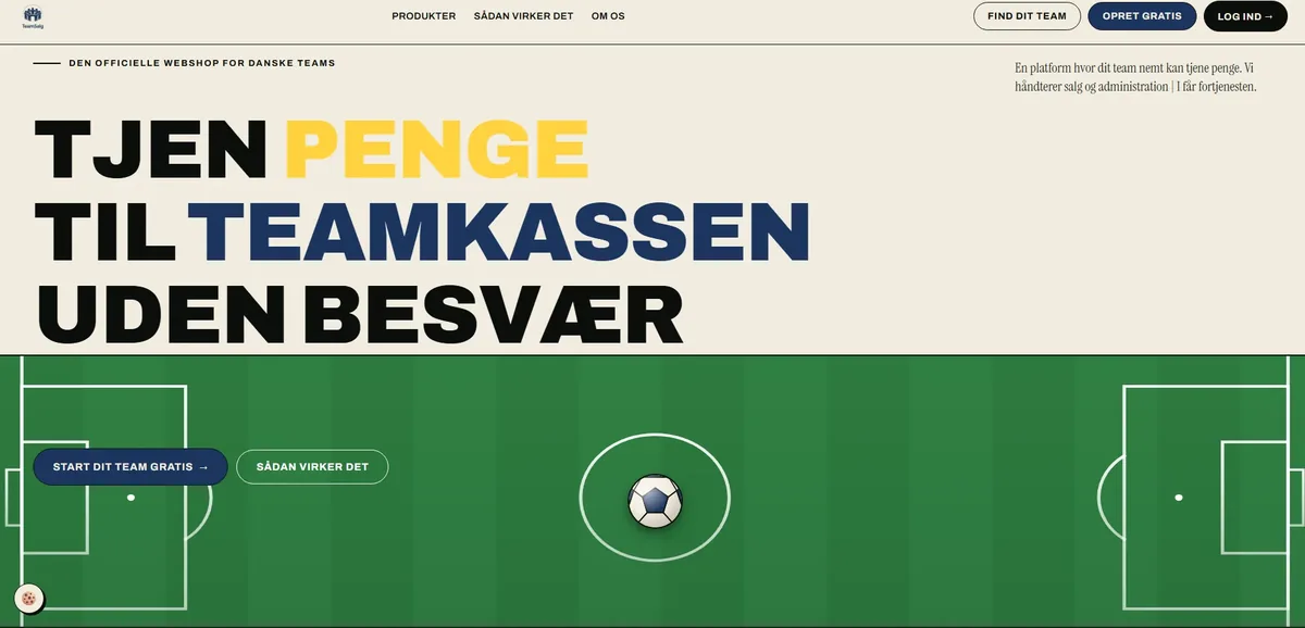 TeamSalg hjemmeside - bygget af NordicWebFlow